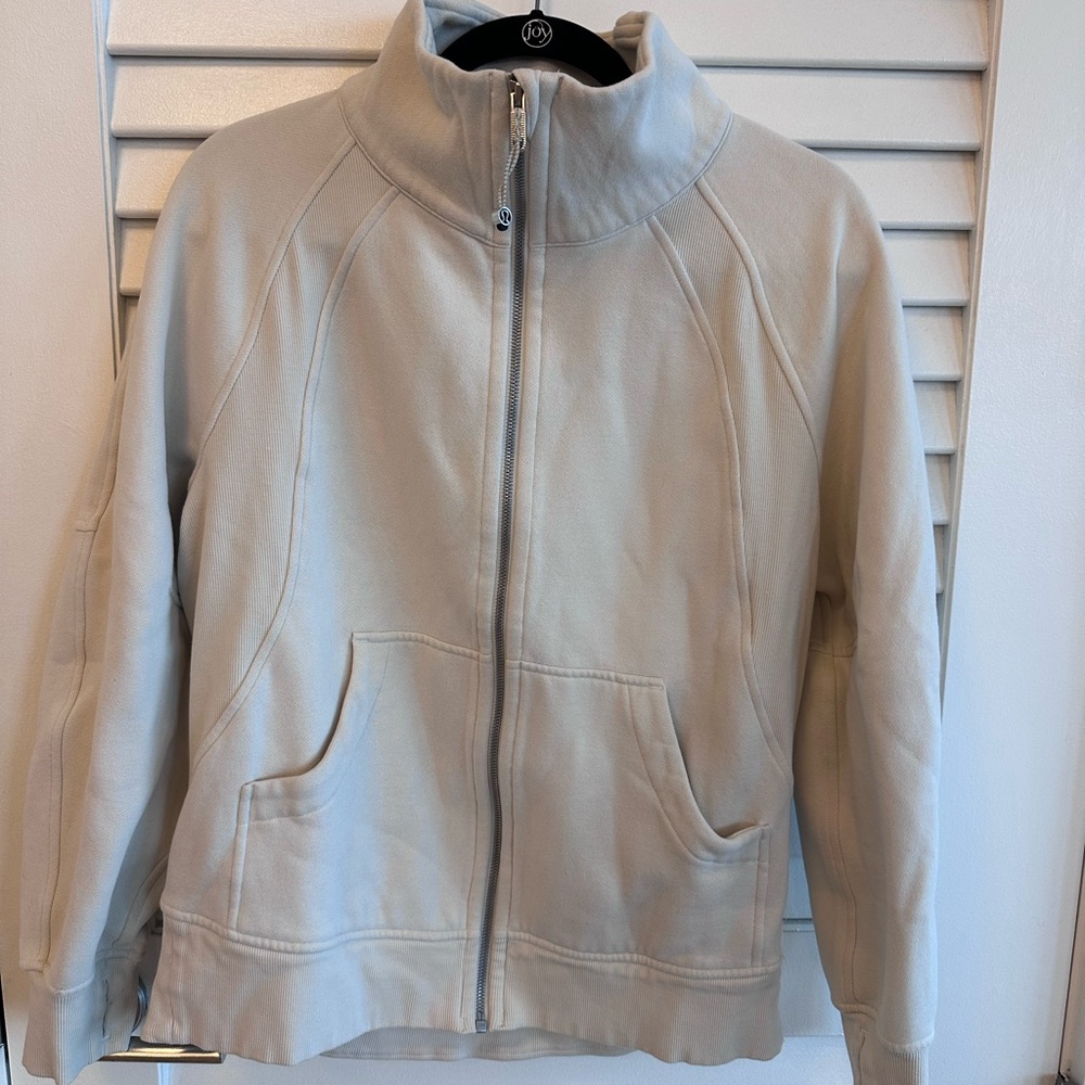 lululemon scuba oversized, funnel neck full zip - Bone - xs/s